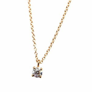 Tiffany Solitaire Diamond Necklace Pendant Gold